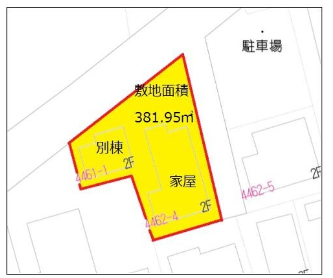 近江八幡市安土町下豊浦　中古戸建の区画図
