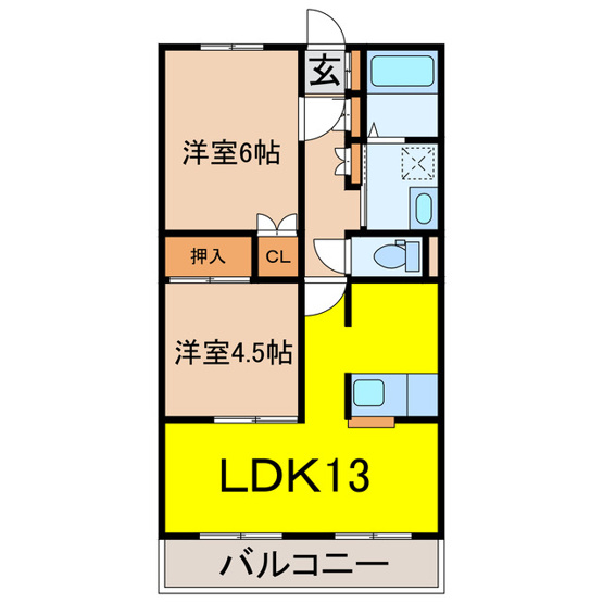【間取り】 | ボヌール鈴木 | 是非エイブル宇都宮東店へ！TEL028-614-3103