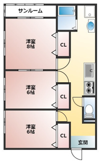 【間取り】 | ニューシティ三千苅