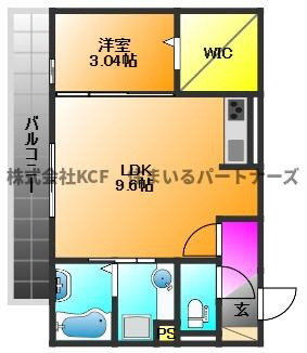 久留米市御井町のハイツの間取り