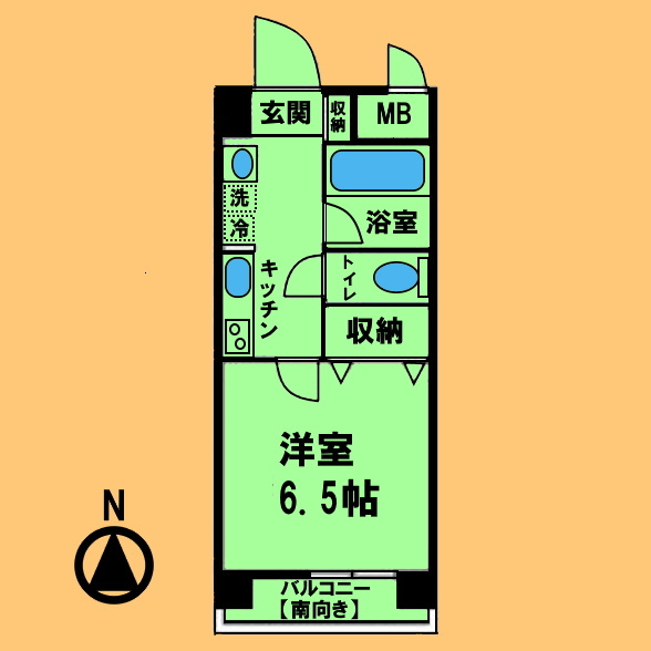 スカイコート天塚の間取り|間取り反転タイプ