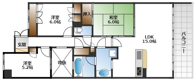 【間取り】 | 豊中ガーデンハウス・ホワイティルS棟