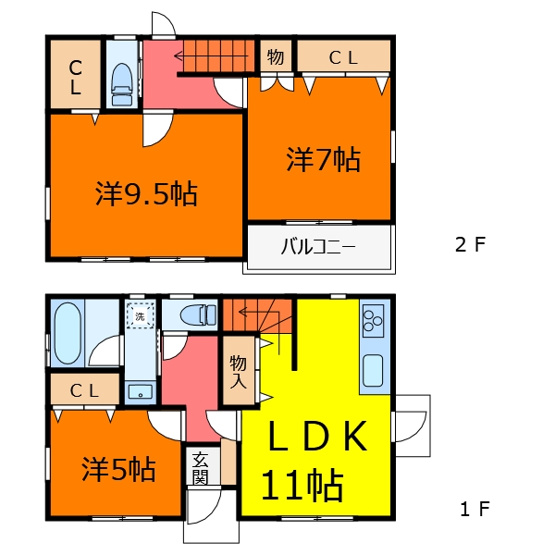 【間取り】 | 中古戸建　西八代郡市川三郷町市川大門 | 間取りは3SLDKです！