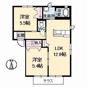 【間取り】 | ブルメゾン　Ｂ