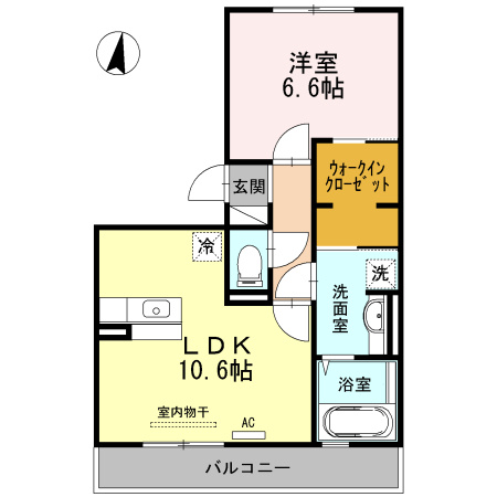 熊本市中央区八王寺町のアパートの間取り