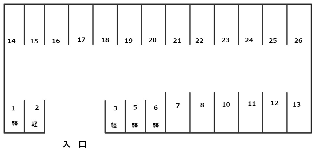 リンユウ駅前パーキングの区画図