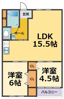【間取り】 | 甲子園第6コーポラス
