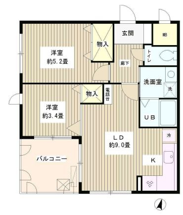 【間取り】 | 目白台ガーデン | 45.39㎡/2LDK【目白台ガーデン】