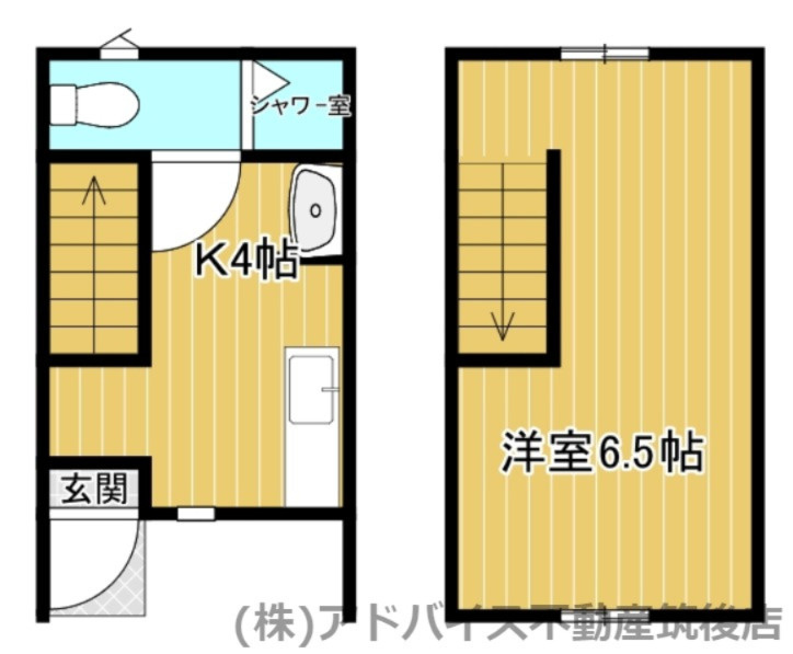 八女市吉田のアパートの間取り