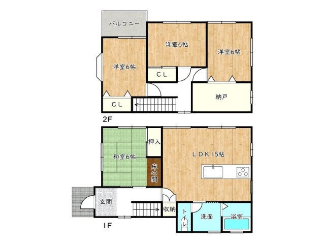 姫路市上大野3丁目／中古戸建の間取り