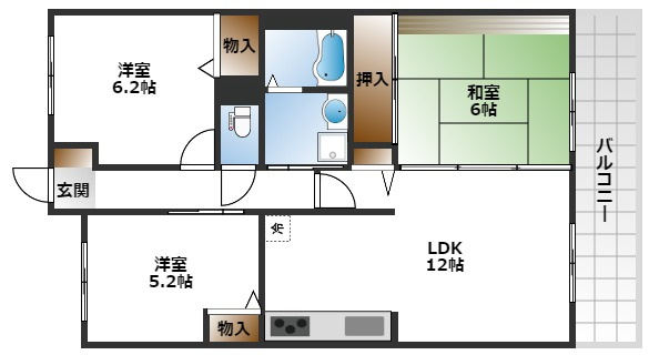 【間取り】 | アリビオ南桜塚