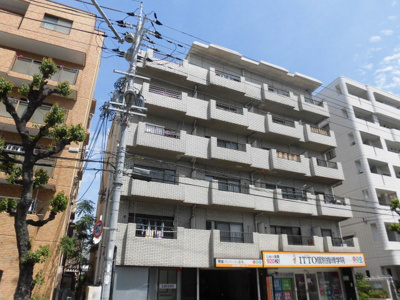 【外観】 | 菅原大発マンション | グレーの落ち着いた雰囲気の外観です