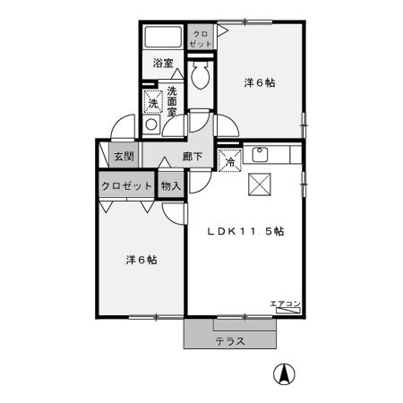 【間取り】 | セジュールアユB