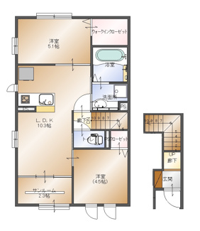【間取り】 | ポートラス・Ｄ・room