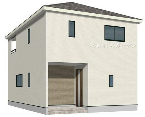 久留米市三潴町高三潴の新築一戸建の外観パース|外観パース