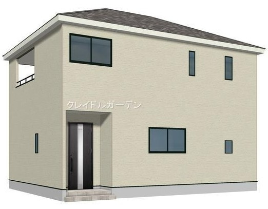 久留米市三潴町高三潴の新築一戸建の外観パース|外観パース