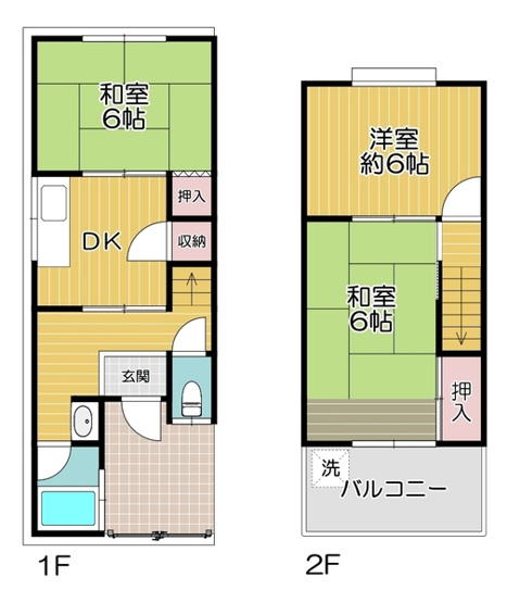 【間取り】 | 守口市寺方元町1丁目　中古テラスハウス
