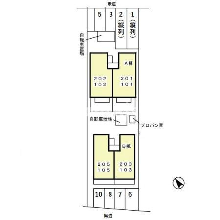 レジデンス ミツ２ Ａの区画図