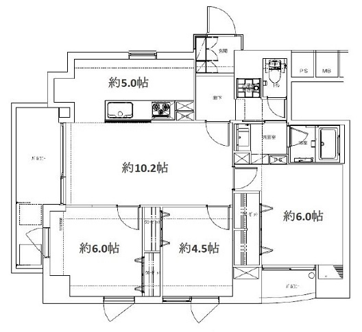 台東区松が谷４丁目の賃貸マンションの間取り