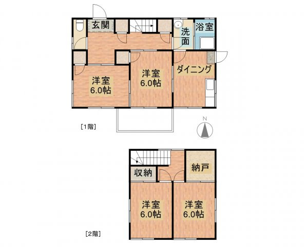 敦賀市余座中古住宅の間取り