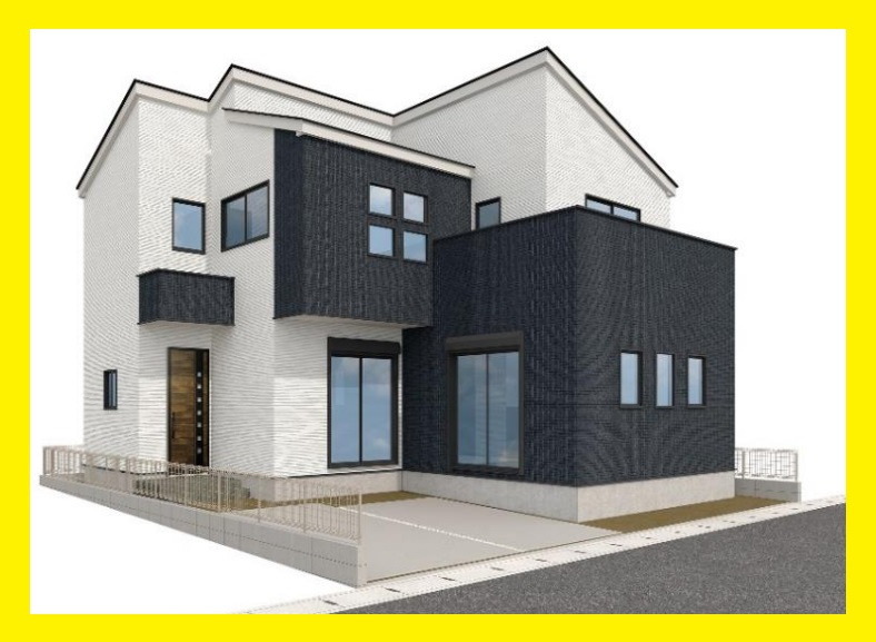 越谷市南越谷新築戸建て2棟現場　豊かな自分らしい家-Ricca-の外観パース|2号棟の外観パースです♪