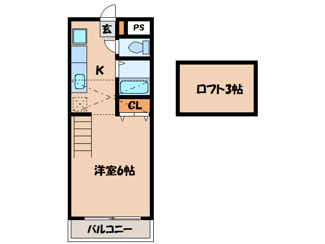【間取り】 | グリーンコーポ水ヶ迫 | 1K