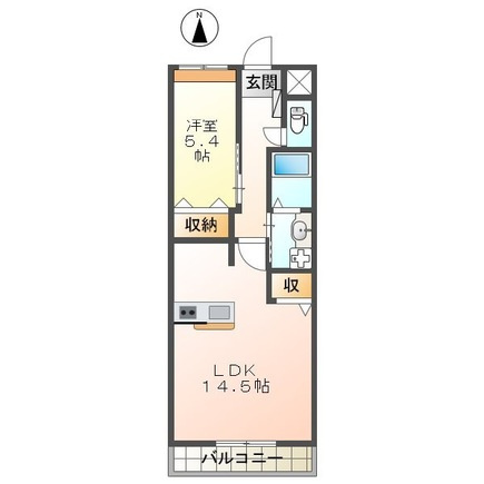 熊本市中央区国府本町のアパートの間取り