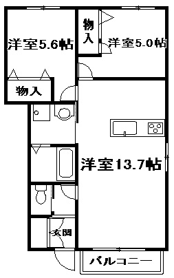 【間取り】 | メゾンコスモA棟 | 間取りです