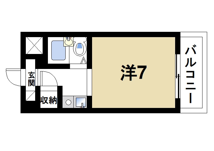 エスタンシア紀寺の間取り|お一人暮らしにピッタリの1Rのお部屋です。