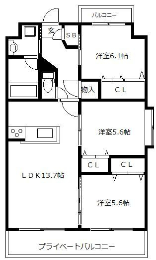 【間取り】 | モンクール香椎駅前