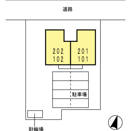 ネオハイツホウゲツAの区画図