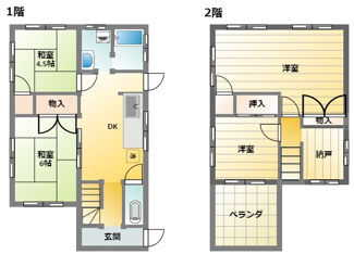 【間取り】 | 高崎市金古町　中古戸建 | ■4DK＋S
■土地110.99㎡・建物84.04㎡
