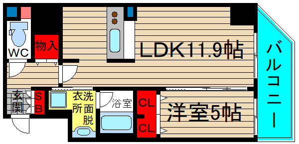 プレサンス阿波座駅前の間取り