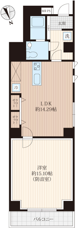 「防音マンション」ラシクラスInfina御徒町の間取り