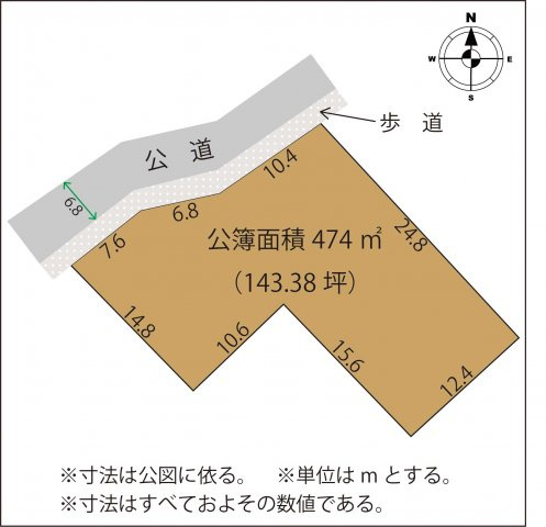 足利市大月町の売地の土地図