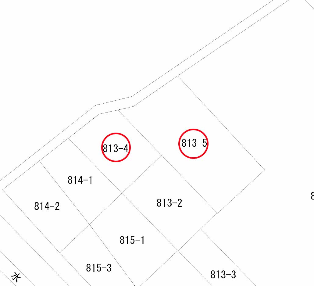 足利市大月町の売地の区画図