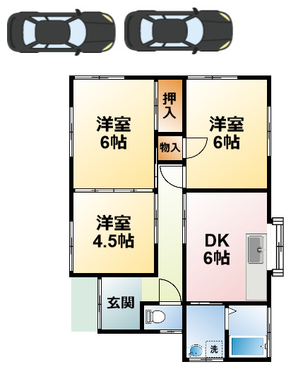 松ケ谷ロ貸家の間取り