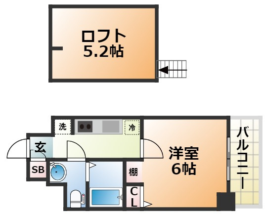 エステムコート神戸・県庁前Ⅳグランディオの間取り