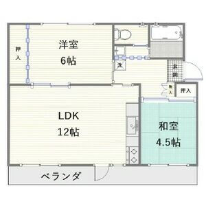 江南団地212棟204号室の間取り