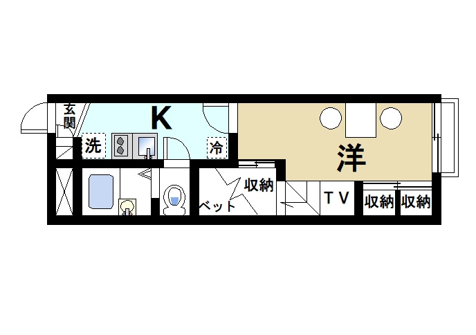 レオパレスリバートップの間取り|使いやすい間取りです