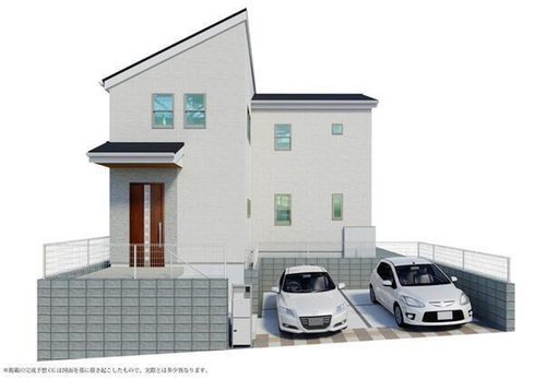 【保土ケ谷区境木町75-40新築戸建て】（初音ヶ丘小学校・橘中学校）の外観パース|南東向きにつき、陽当たり良好なおすまい。