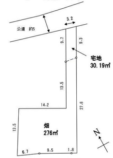 【土地図】 | 坂戸市戸宮　建築条件なし売地　東武東上線『若葉駅』徒歩31分　【勝呂小学区】