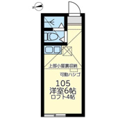１０５　洋室６帖＋ロフト４帖