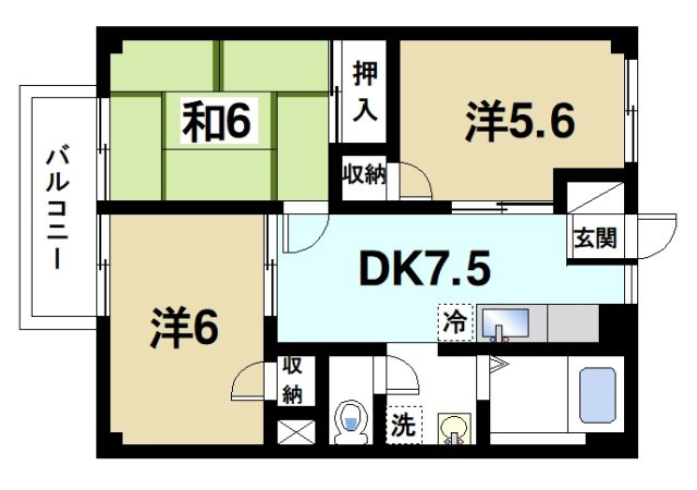 フローレンスハイツの間取り|3DKの間取り