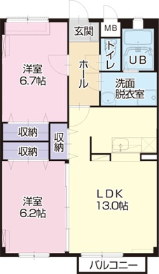 サンライズAの間取り