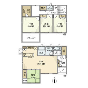 石浜南ヶ丘戸建　　刈谷市近郊の賃貸はクラスホーム刈谷店の間取り