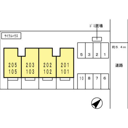 ミモザコートの区画図