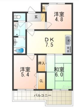 高石市加茂４丁目のハイツの間取り