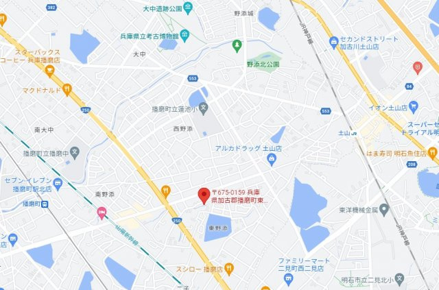【地図】 | 加古郡播磨町東野添3丁目　中古戸建 | JR「土山駅」まで徒歩約14分ですので、通勤、通学に便利な立地です。