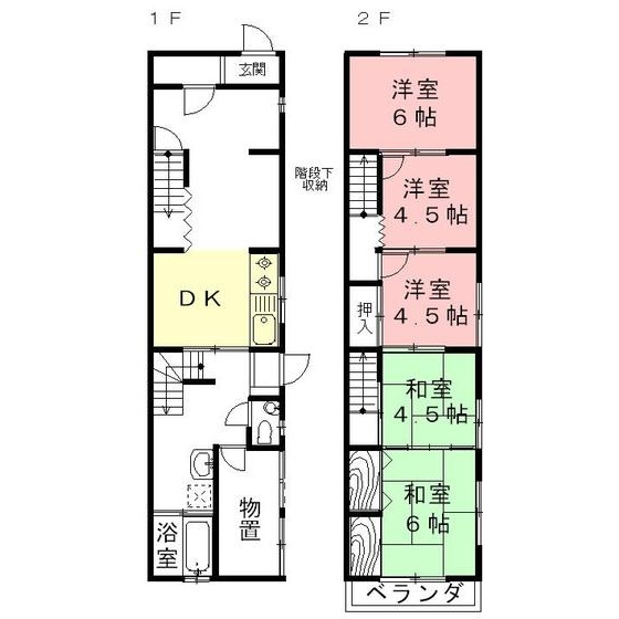 岐阜市下川手の一戸建ての間取り